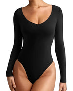 Load image into Gallery viewer, Long-Sleeve Bodysuit Top | Sculpting Shapewear Bodysuit