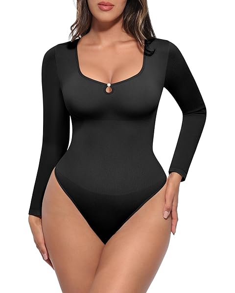 Long-Sleeve Bodysuit Top | Sculpting Shapewear Bodysuit
