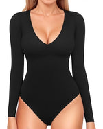 Load image into Gallery viewer, Long-Sleeve Bodysuit Top | Sculpting Shapewear Bodysuit
