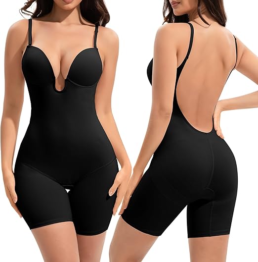 Backless Plunge Thong Bodysuit for Low-Cut Dresses | Invisible Shapewear