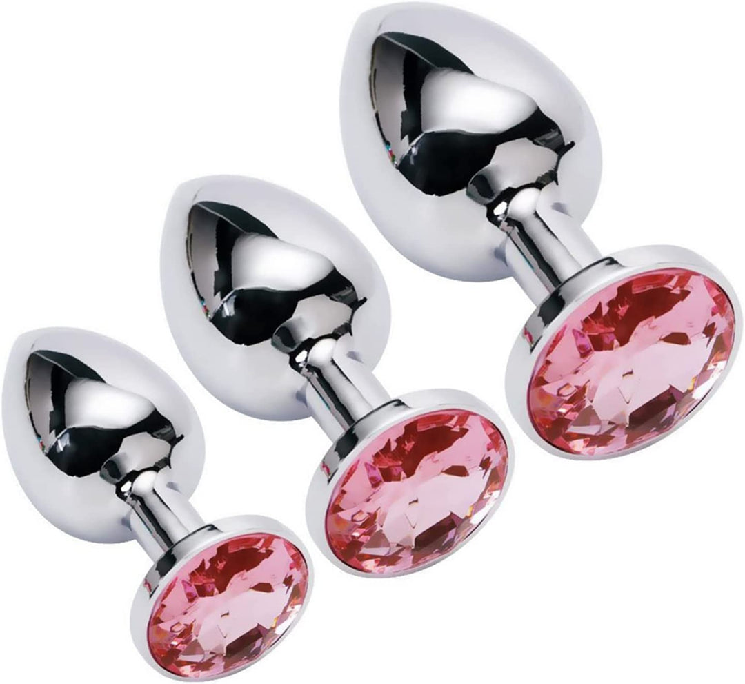 Premium Silicone Butt Plugs - Beginner to Advanced Anal Toys (Body-Safe, Flexible Base, 3-Size Kit)