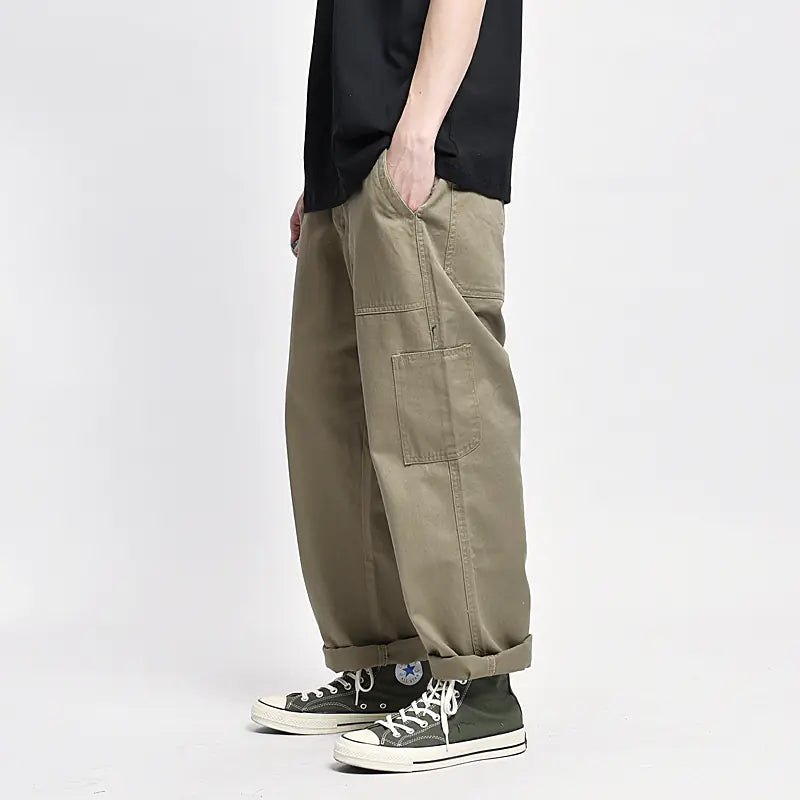 Japanese Harajuku Overalls - Solid Color Streetwear Jumpsuit (Unisex Aesthetic Fashion, Oversized Denim Look, Adjustable Straps)